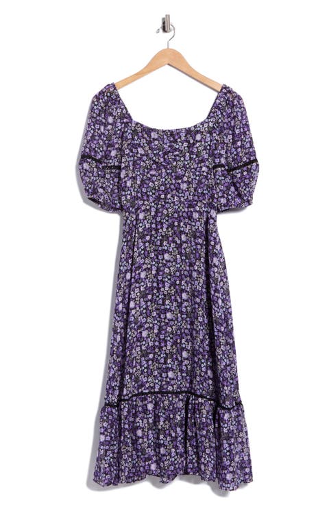 Chloe Floral Puff Sleeve Midi Dress