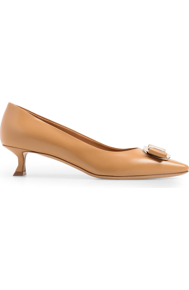 FERRAGAMO Zelma Bow Pointed Toe Kitten Heel Pump, Alternate, color,