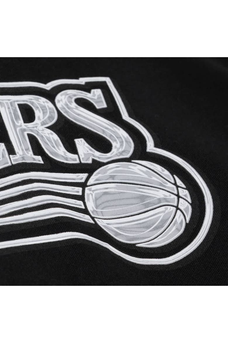 Men's Mitchell & Ness Black Philadelphia 76ers Chrome Hoodie, Alternate, color, Black