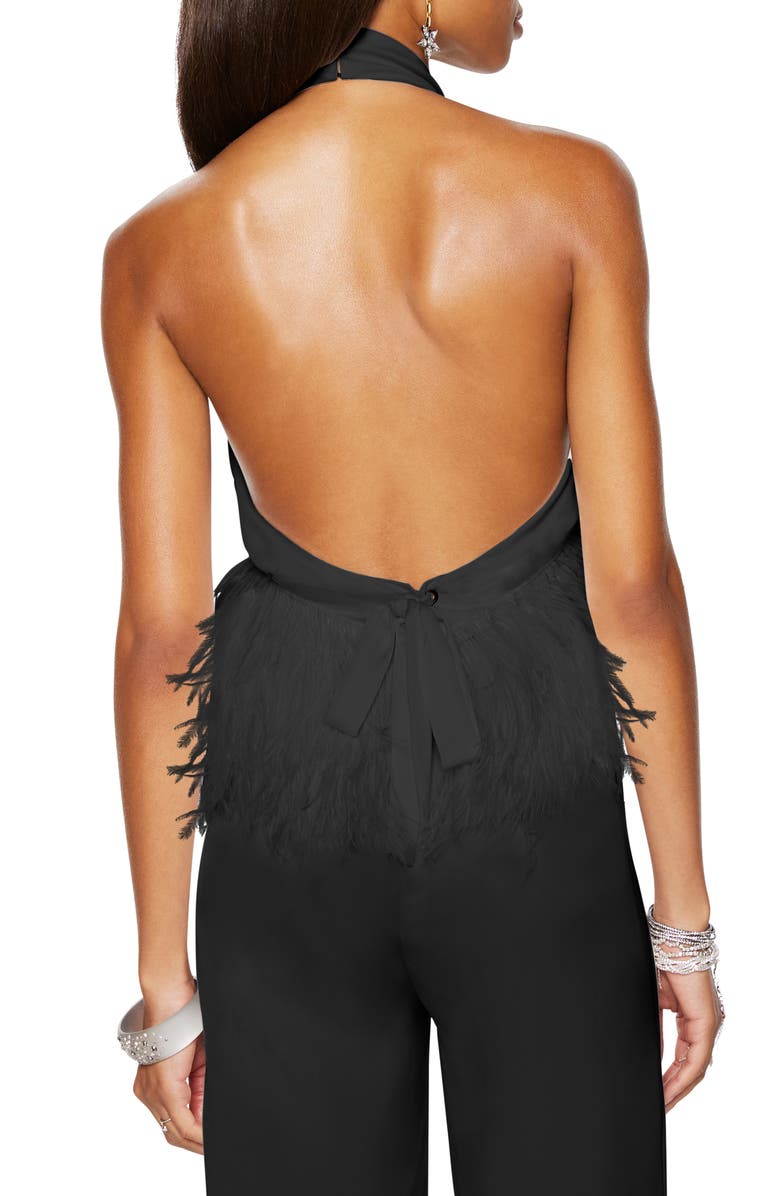 Ramy Brook Danni Feather Trim Halter Top | Nordstromrack