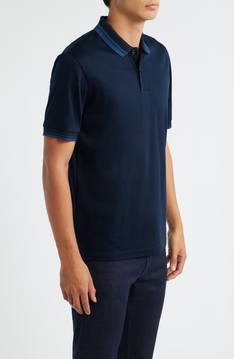 BOSS Parlay Tipped Cotton Polo, Alternate, color, Dark Blue