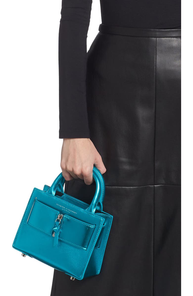 Brandon Blackwood Kuei Metallic Leather Top Handle Bag, Alternate, color,