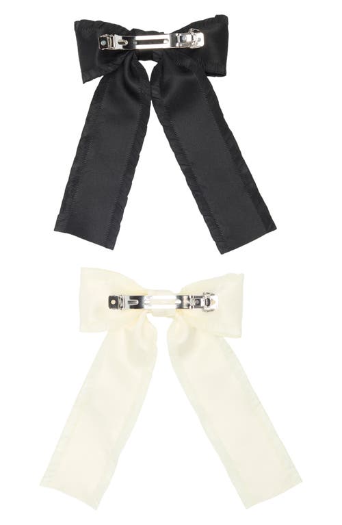 Bp. Set Of 2 Bow Clips In Black- Ivory