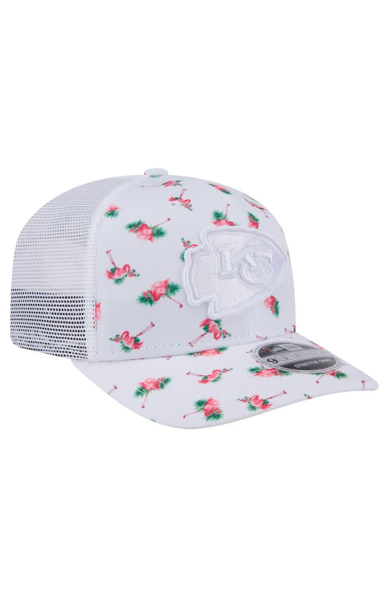 New Era Men's New Era White Kansas City Chiefs Adventure Flamingo Pattern 9SEVENTY Stretch-Snap Hat, Alternate, color, 