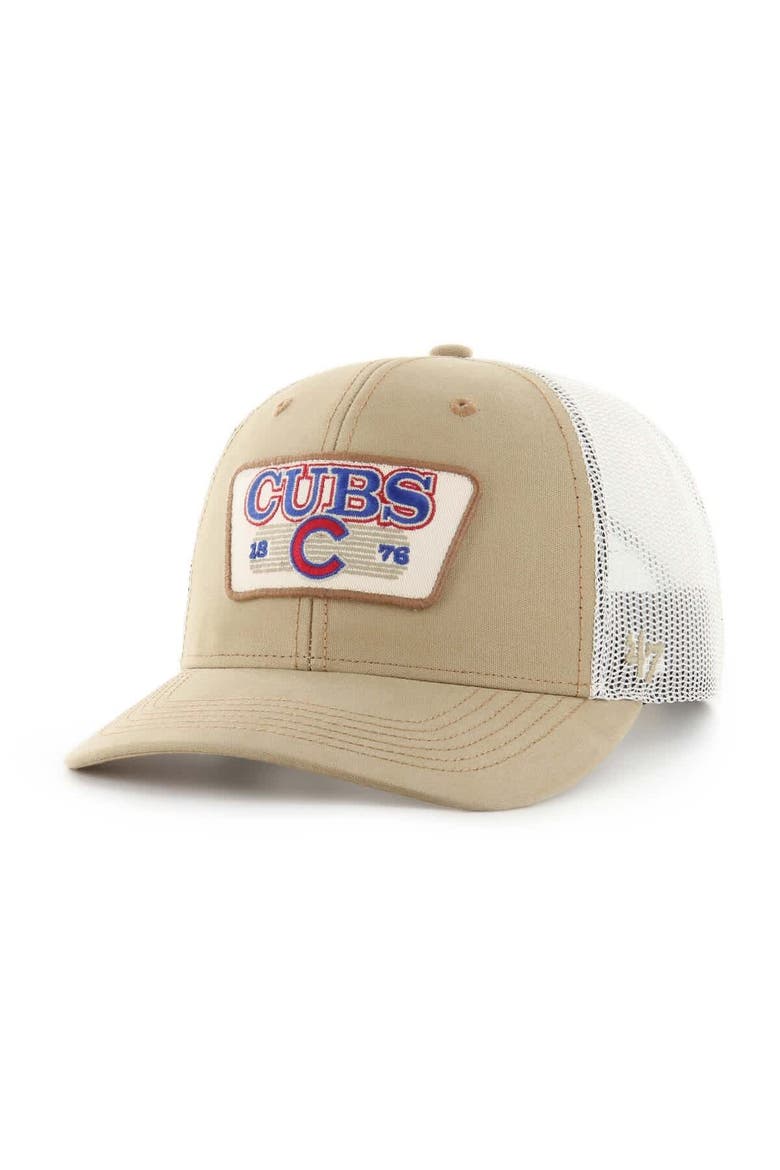 Men's '47 Khaki Chicago Cubs Ridgewood Trucker Adjustable Hats, Main, color, Khaki