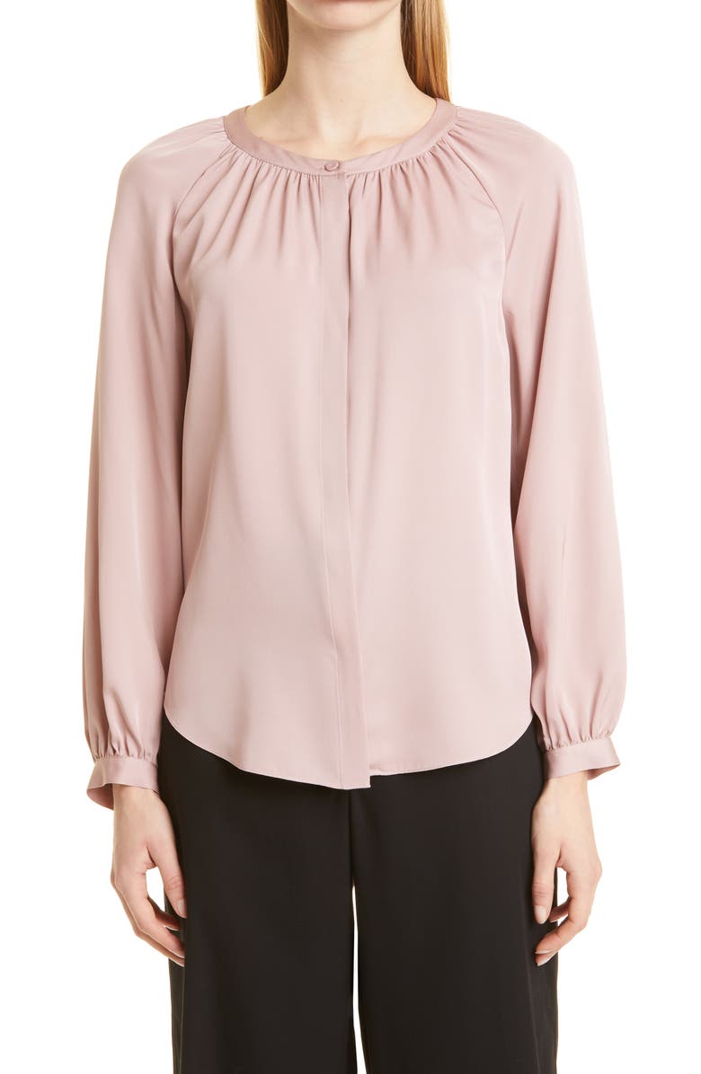 Theory Romantic Silk Blouse, Main, color, 