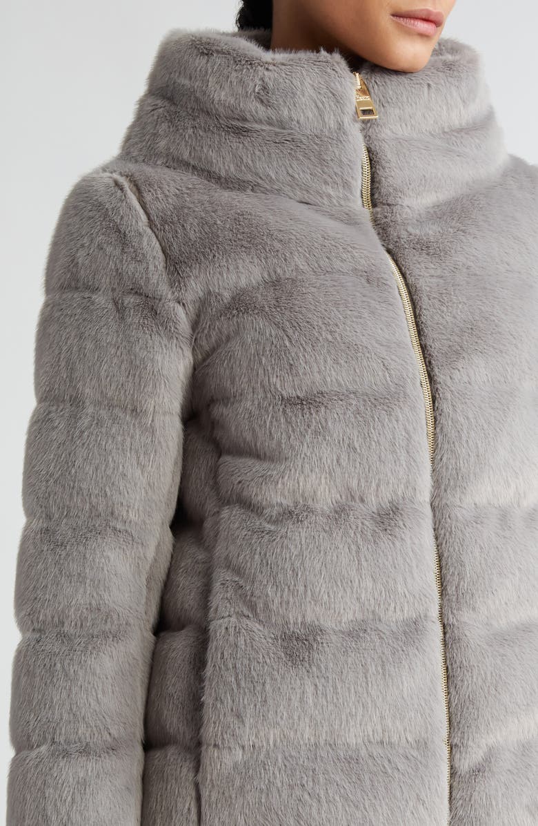 Herno Quilted Down Faux Fur Puffer Jacket, Alternate, color, 