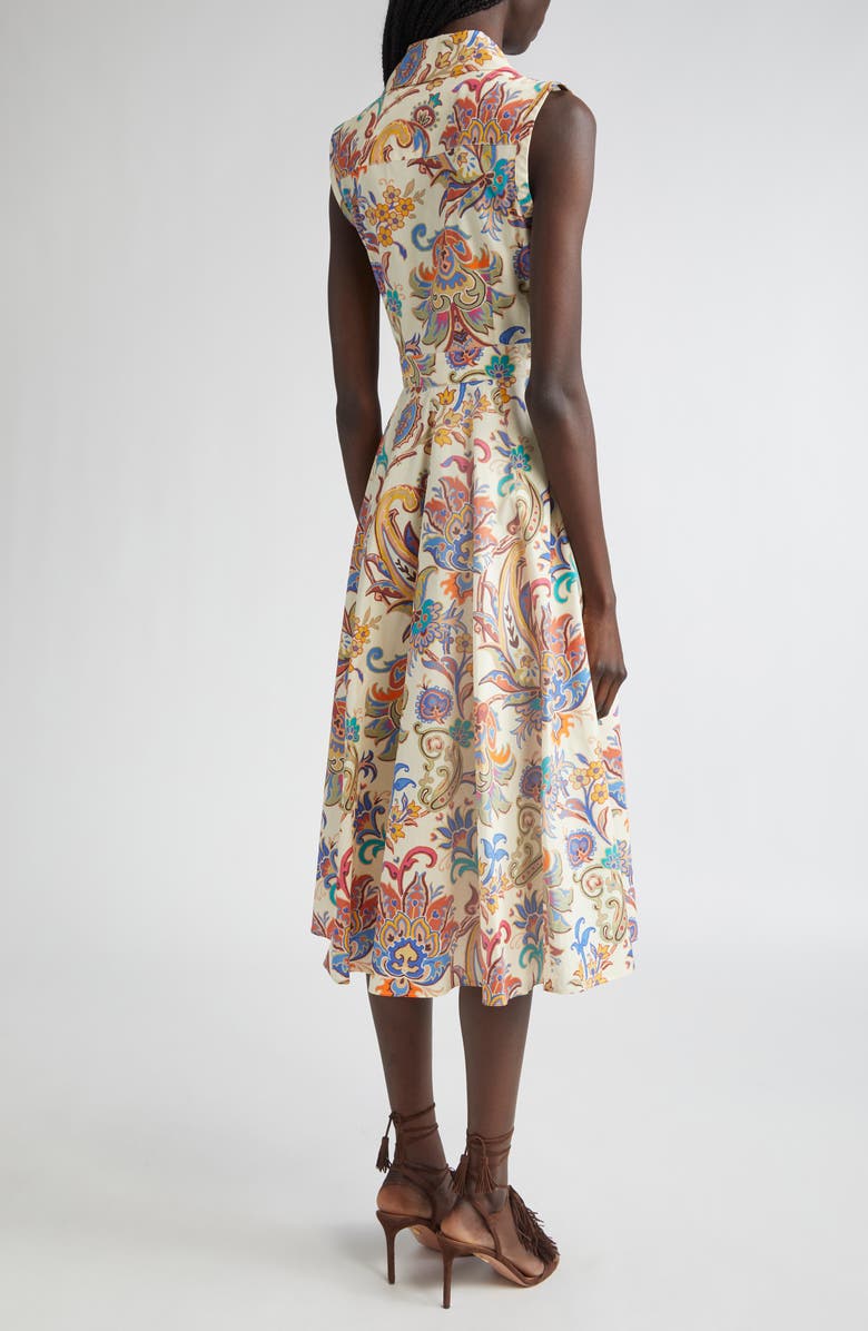 Etro Floral Print Cotton Poplin Shirtdress, Alternate, color, Stampa F.do Bianco