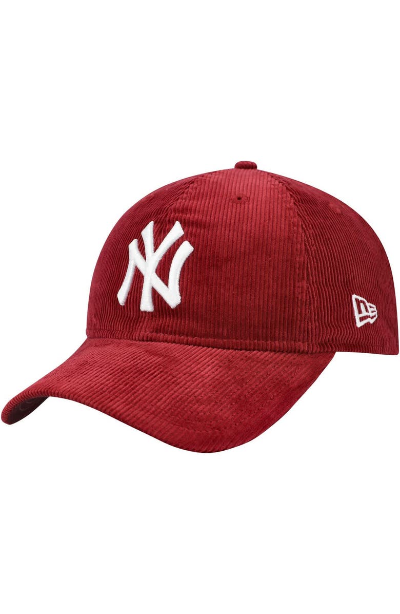 New Era Men's New Era Maroon New York Yankees MoMA Corduroy 9TWENTY Adjustable Hat, Alternate, color, 
