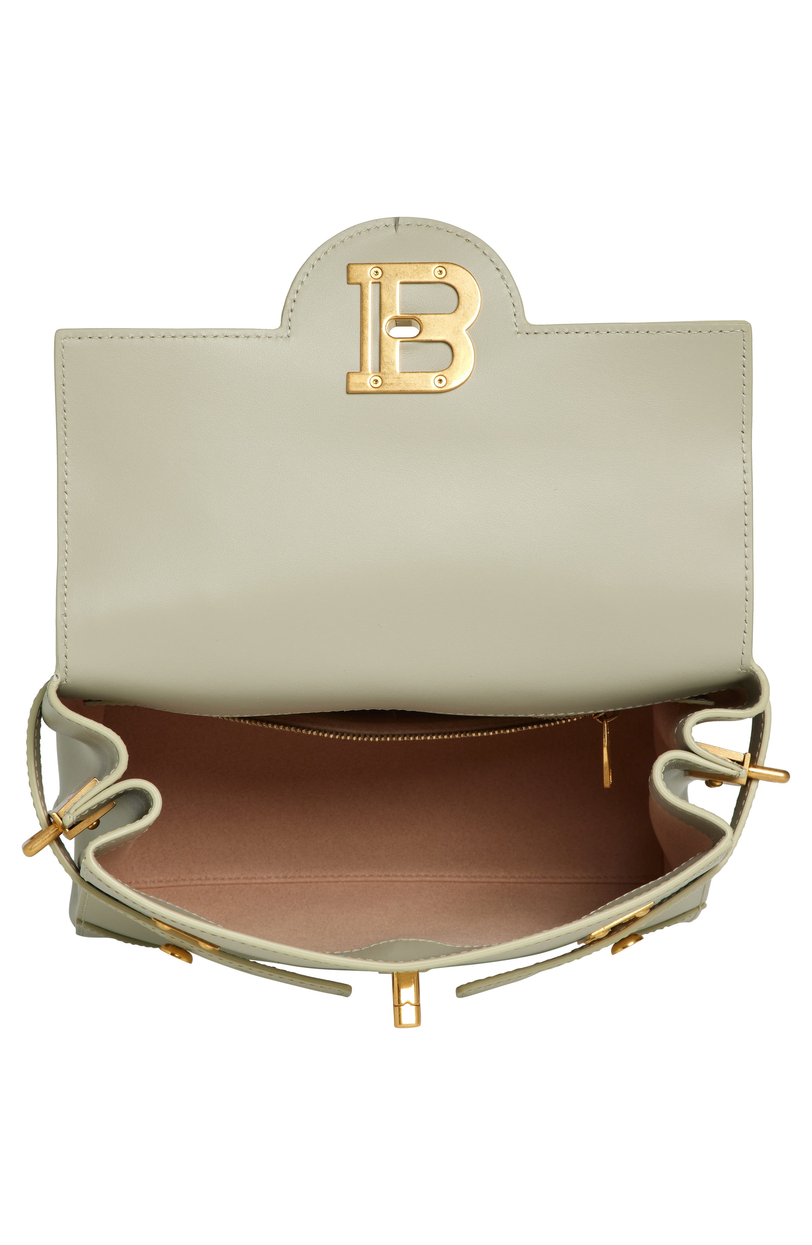 Balmain B-Buzz 23 Leather Top Handle Bag, Alternate, color, 