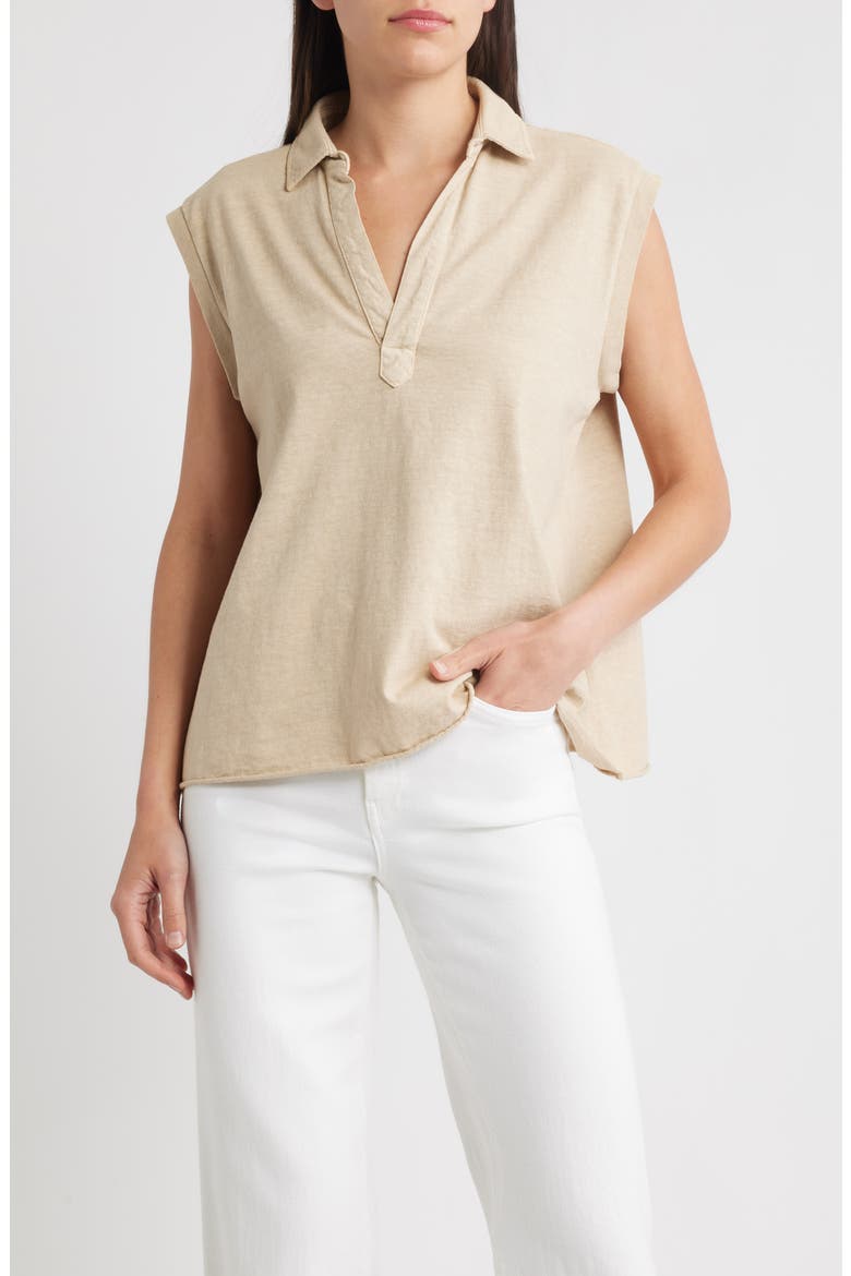 Sleeveless Collared Top, Main, color, DESERT