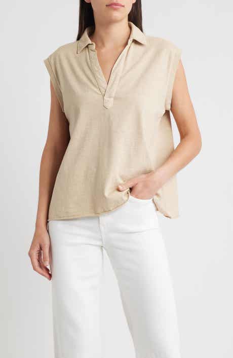 Frank & Eileen Sleeveless Collared Top