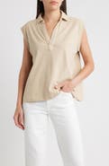 Frank & Eileen Sleeveless Collared Top
