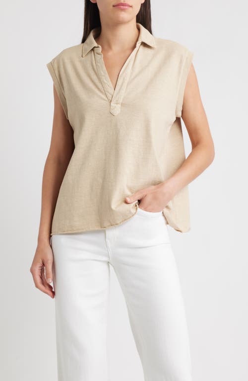 Frank & Eileen Popover Collar Top In Gray