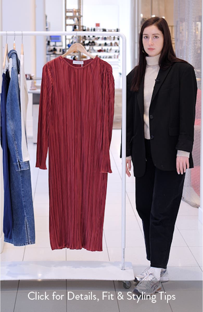 Tannikah Long Sleeve Plissé Maxi Dress, sales video thumbnail
