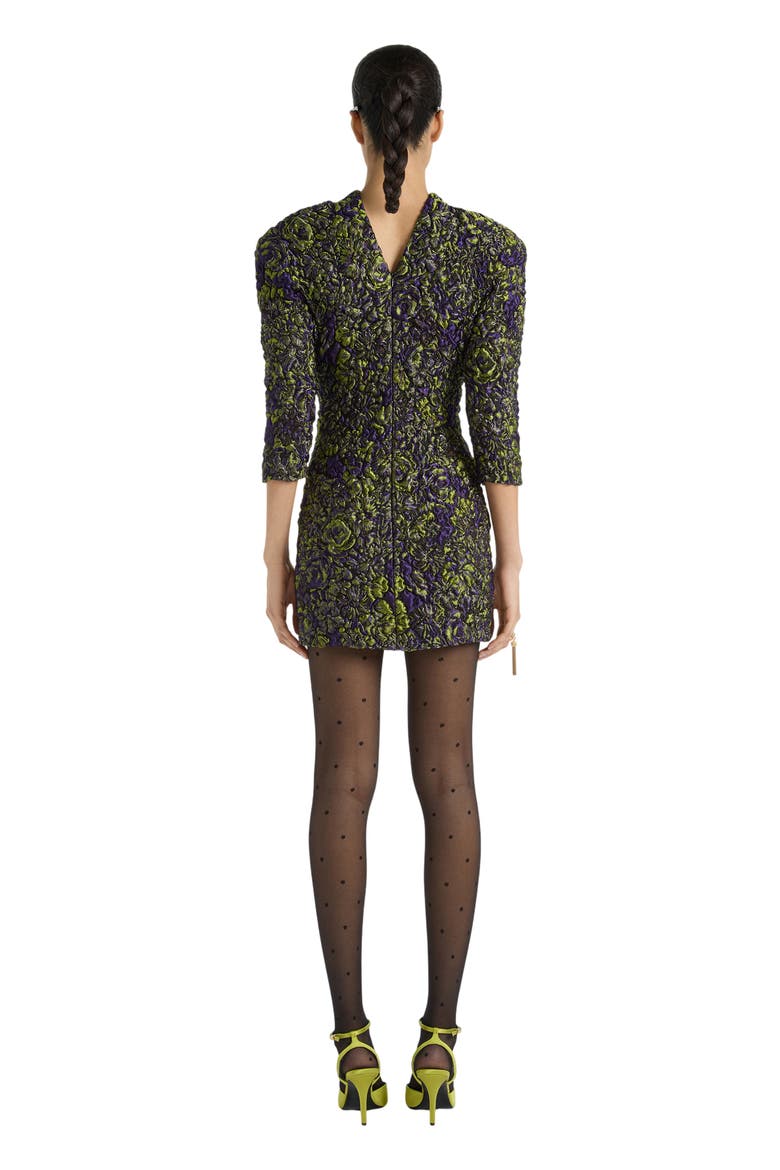 Cloqué Jacquard Dress, Alternate, color, green
