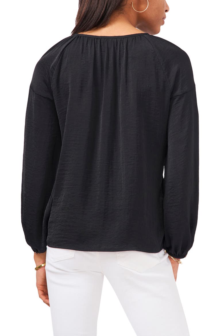 Hammered Satin Blouse, Alternate, color, RICH BLACK
