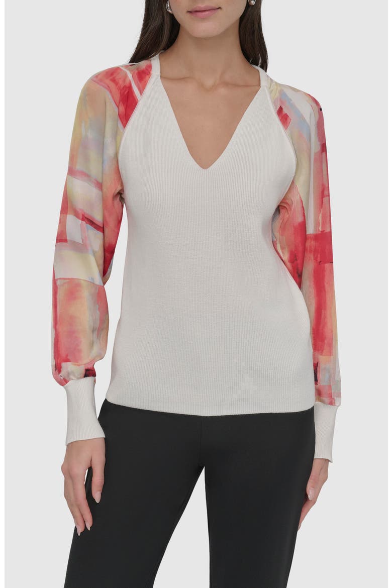 Mixed Media Sweater, Main, color, IVORY/PANE
