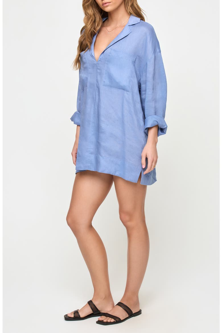 Oasis Linen Cover-Up Tunic, Alternate, color, CHAMBRAY