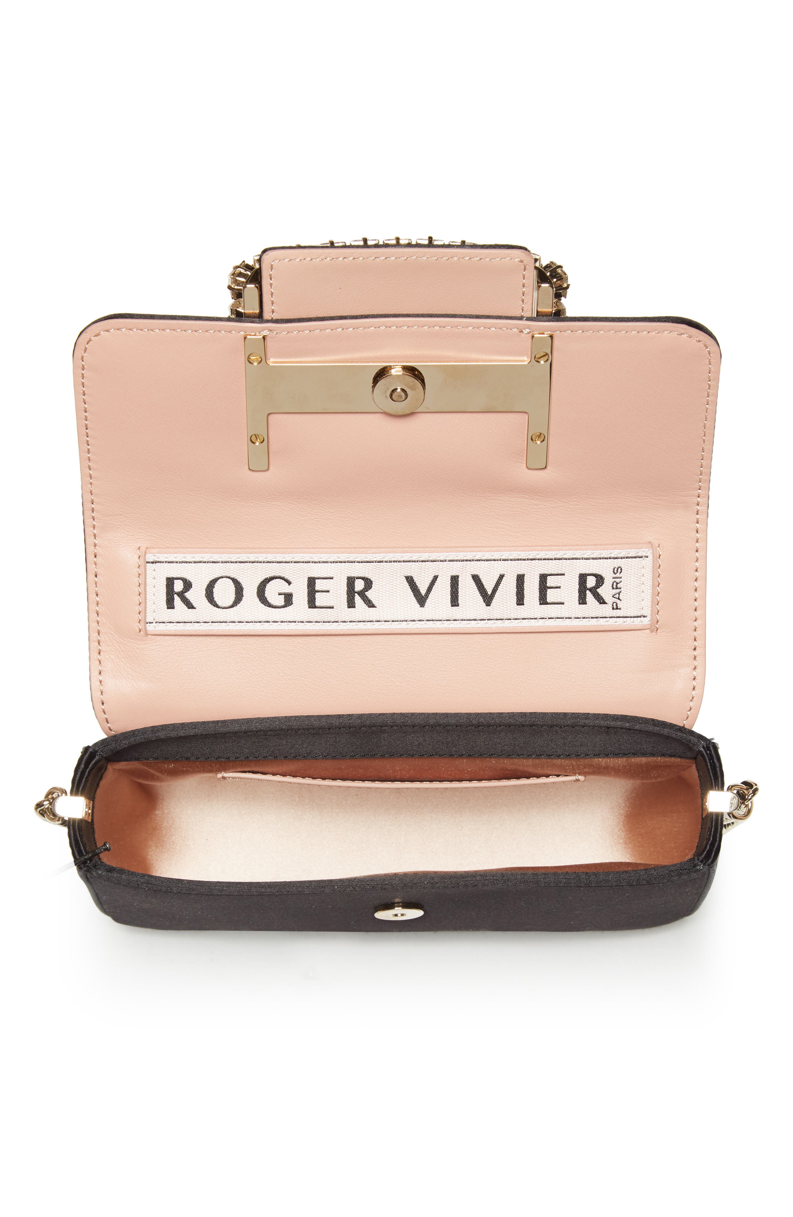 Roger Vivier Très Vivier Crystal Buckle Crossbody Bag, Alternate, color, 