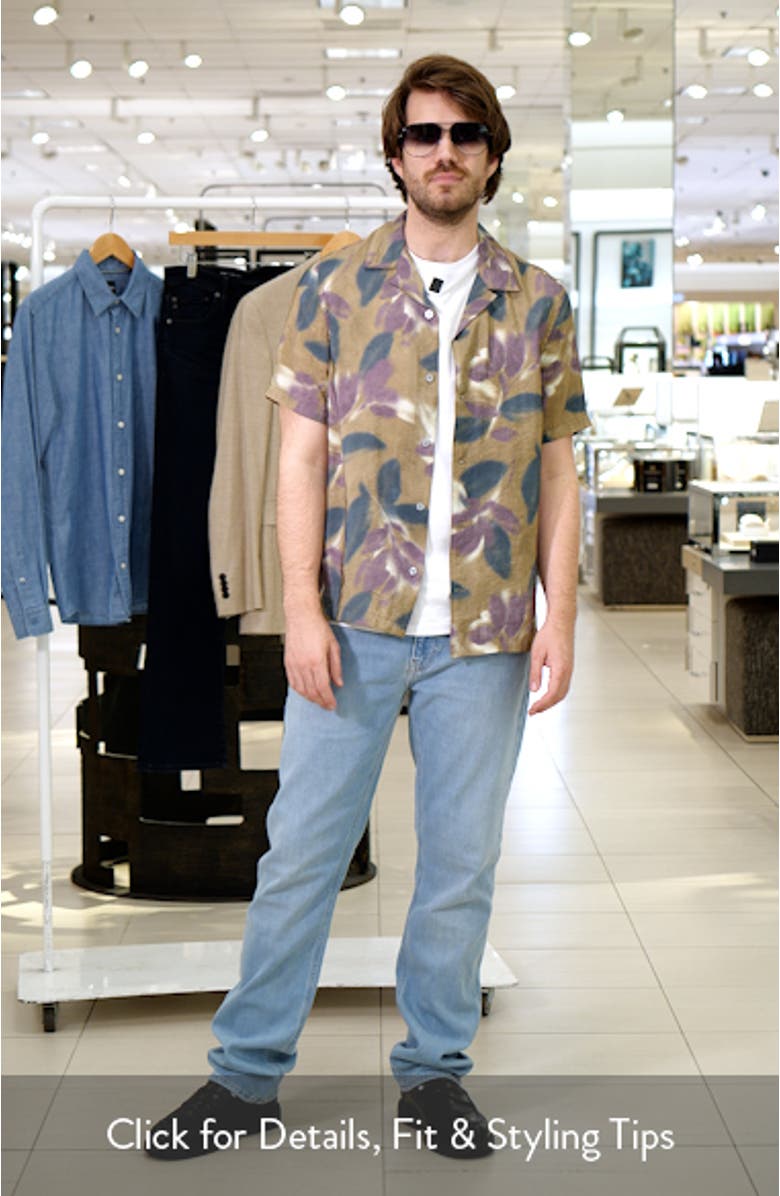 Abstract Floral Print Camp Shirt, sales video thumbnail