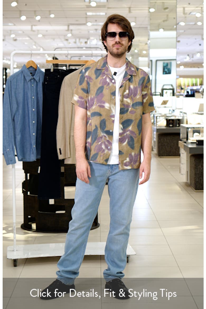 Abstract Floral Print Camp Shirt video