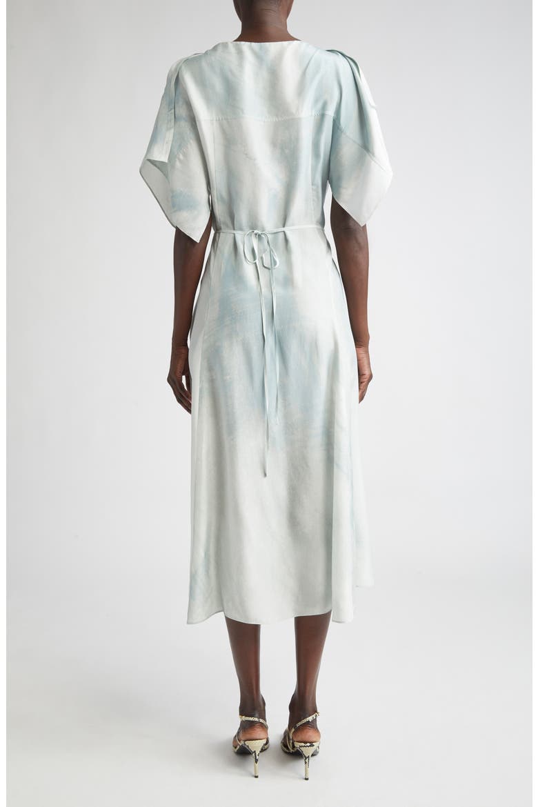 Silk Habotai High-Low Wrap Dress, Alternate, color, ICE WASH