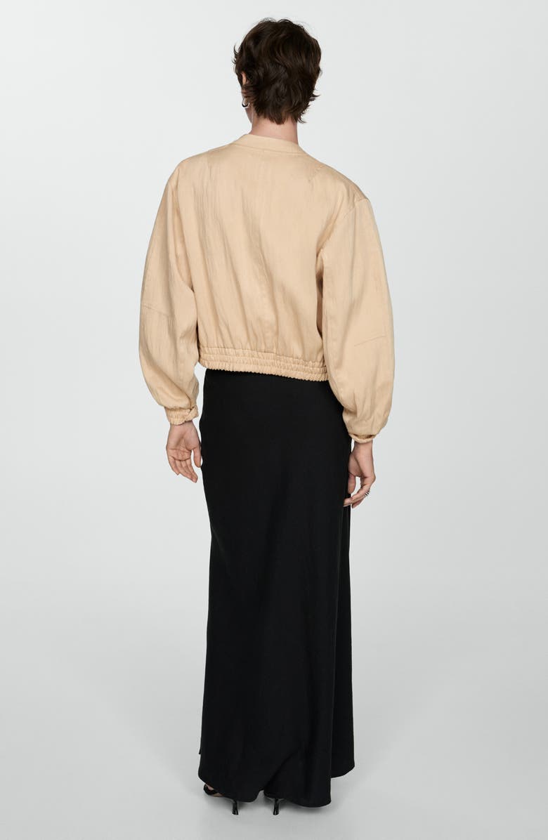 MANGO Flowy Bomber Jacket, Alternate, color, Beige