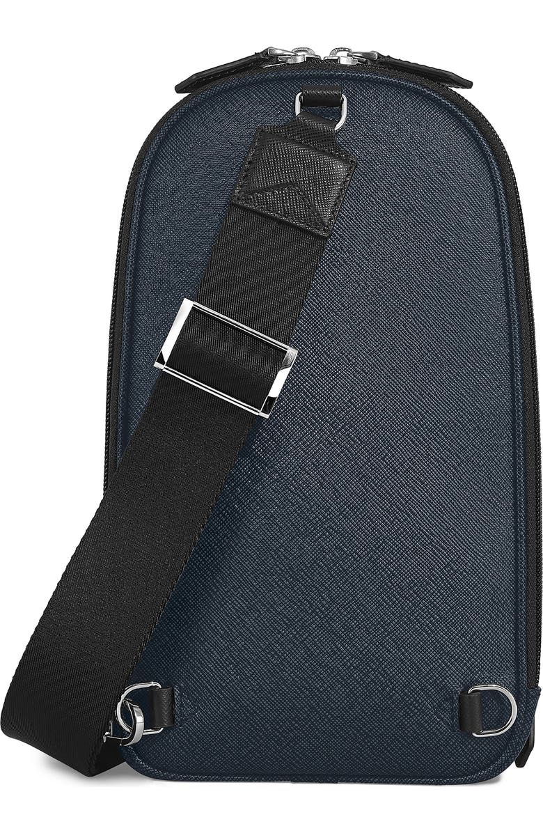Montblanc Sartorial Convertible Leather Sling Bag, Alternate, color, Tweed Blue
