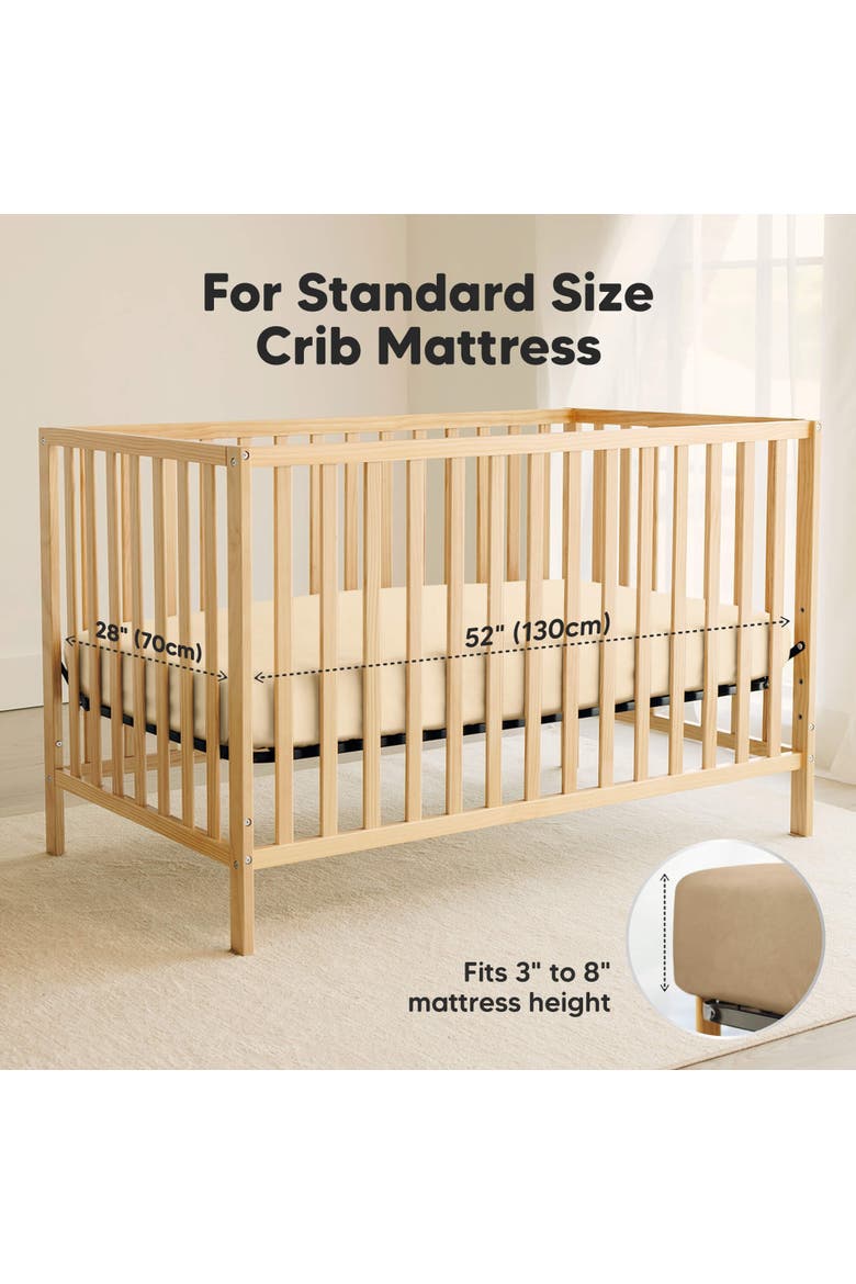 2-Pack Soothe [Protect+] Waterproof Crib Sheets, Alternate, color, Pecan