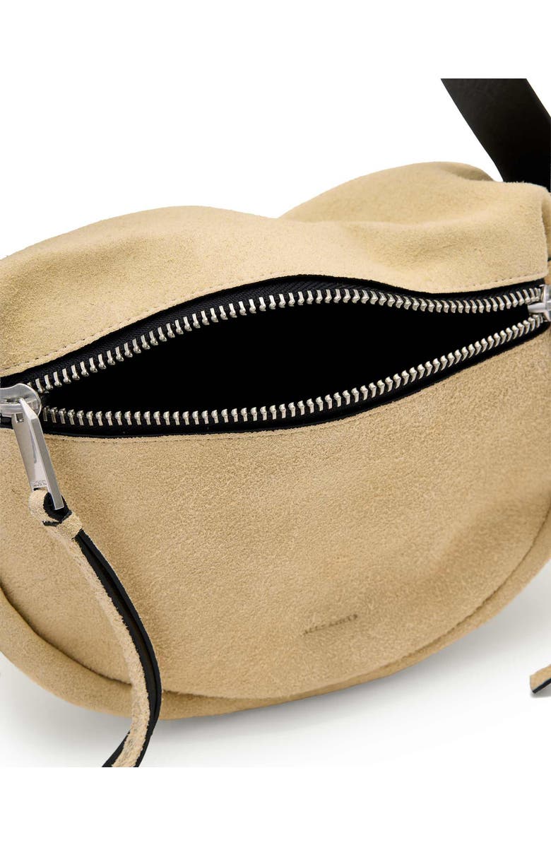 AllSaints Mini Noemie Suede Shoulder Bag, Alternate, color, Sahara White