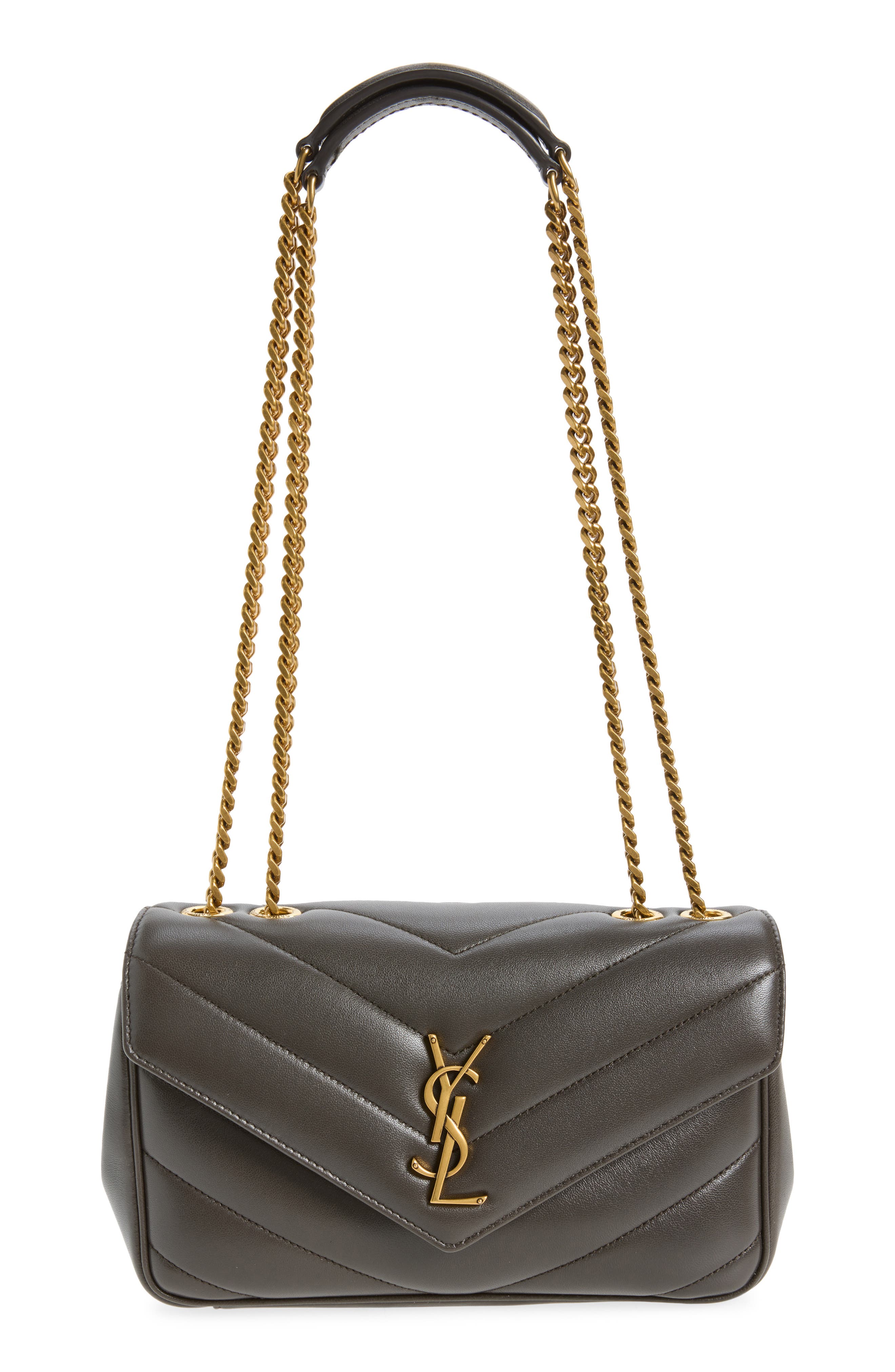 Saint Laurent Small Loulou Quilted Shoulder Bag, Main, color, Urban Grey