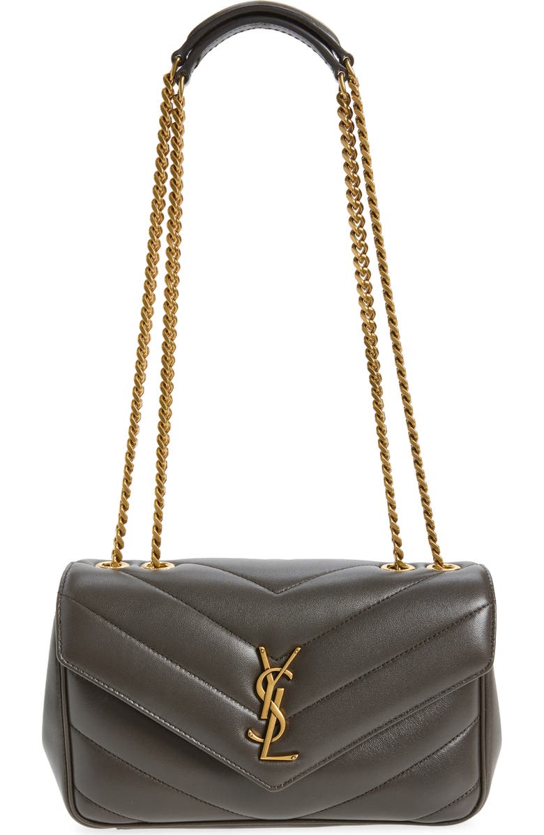 Saint Laurent Small Loulou Quilted Shoulder Bag, Main, color, Urban Grey