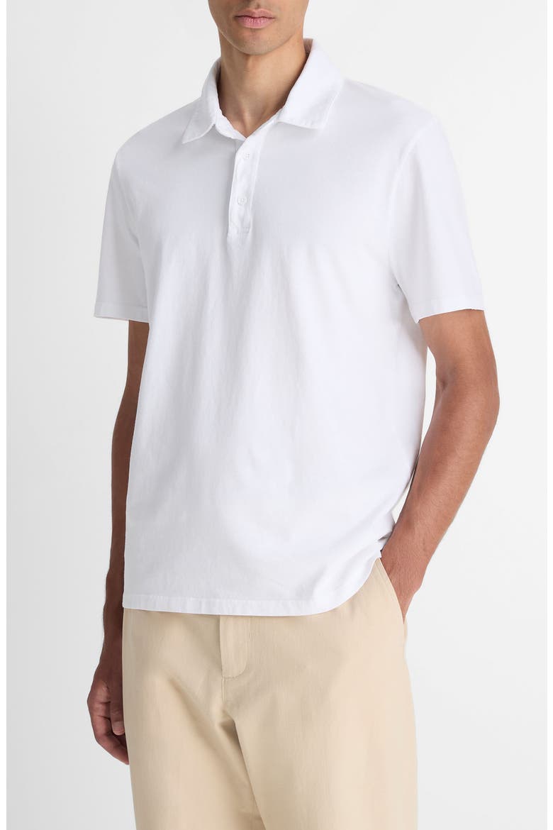 Regular Fit Garment Dyed Cotton Polo, Alternate, color, OPTIC WHITE