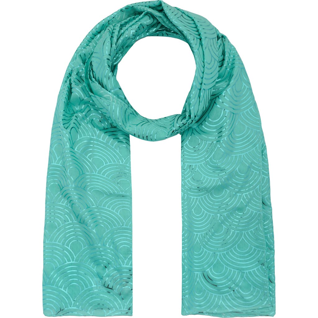Shop Kurt Geiger London Metallic Rainbow Oblong Scarf In Green