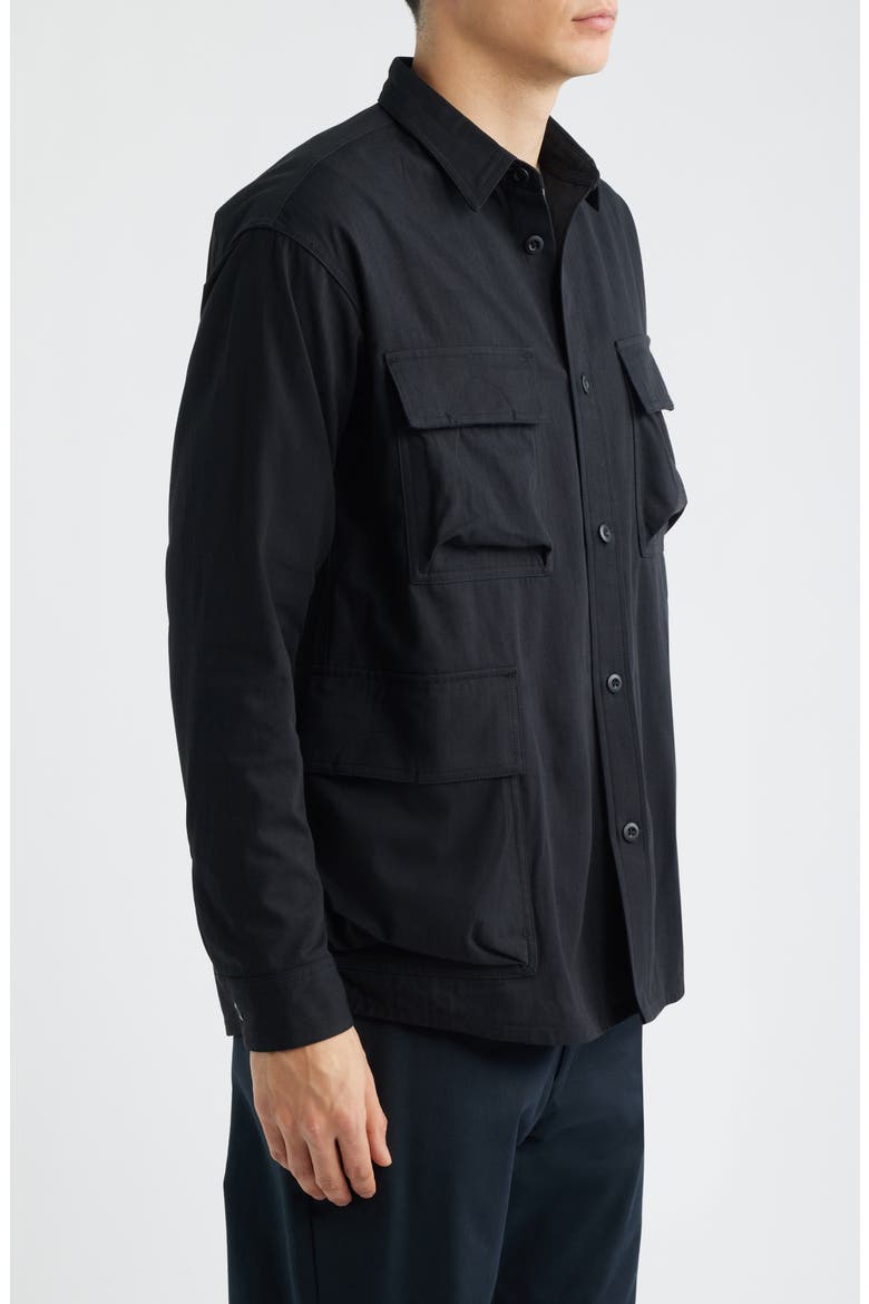 Takibi Herringbone Shirt Jacket, Alternate, color, BLACK