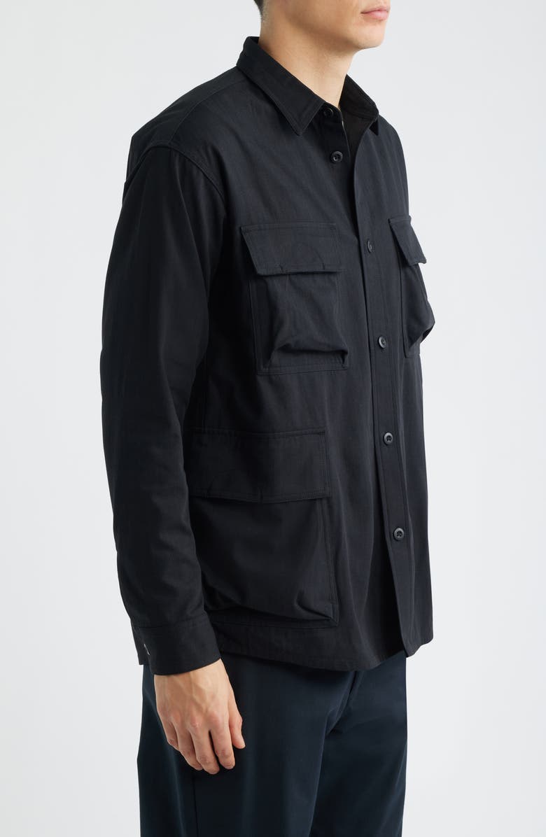 Snow Peak Takibi Herringbone Shirt Jacket, Alternate, color, Black