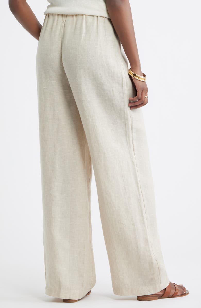 Caslon<sup>®</sup> Wide Leg Linen Pants, Alternate, color, Flax