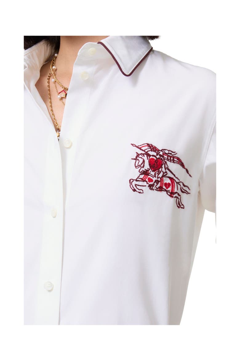 Classic Fit Heart Knight Cotton Shirt, Alternate, color, Optic white
