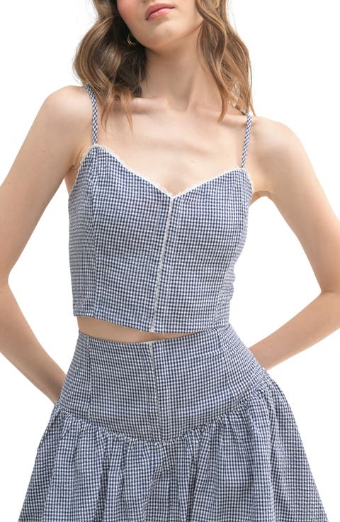Gingham Bustier Top
