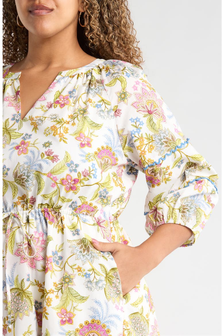 Pany Floral Dabria Cotton Dress, Alternate, color, PINK-GREEN-BLUE