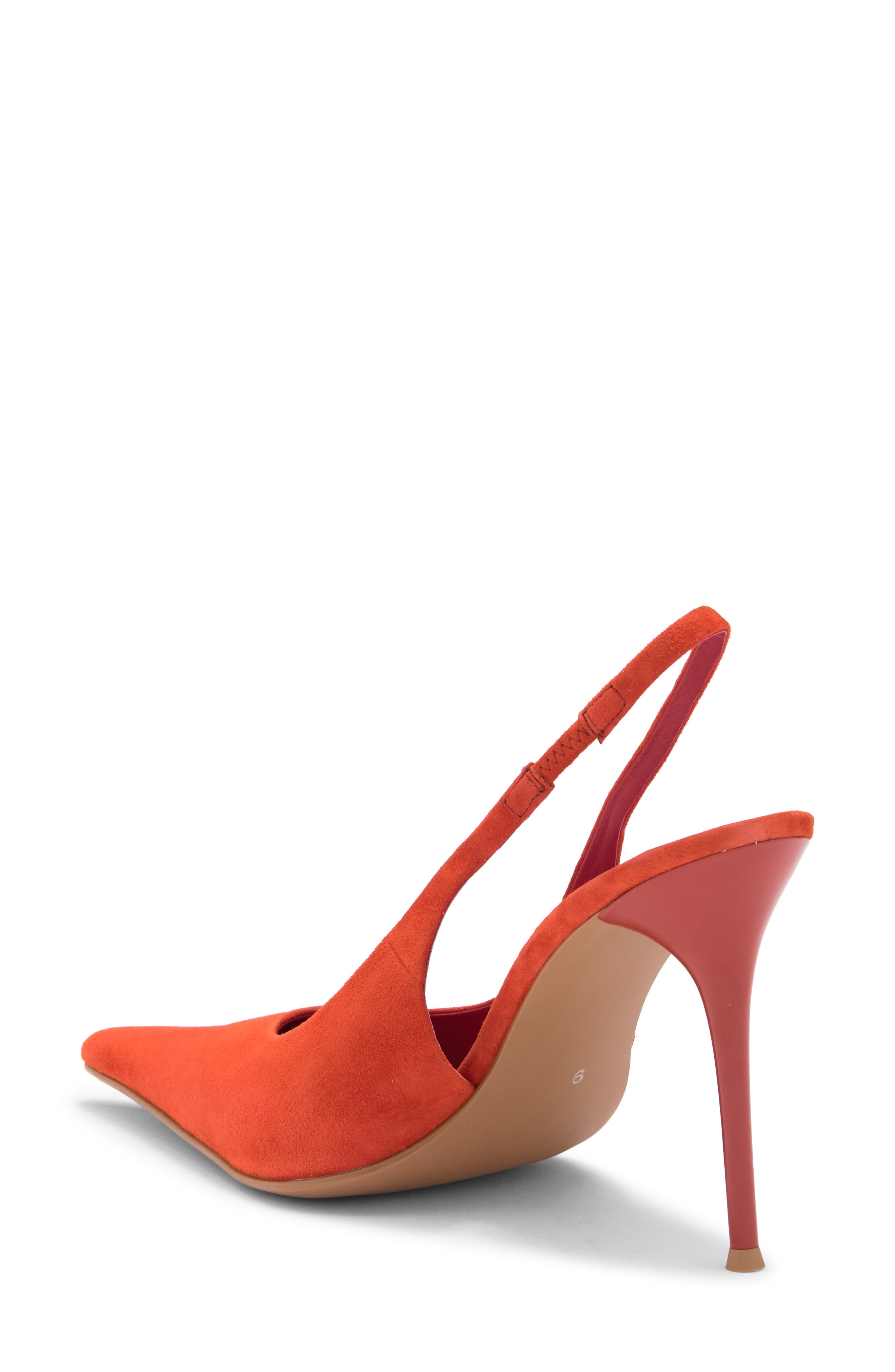 Jeffrey Campbell You Wish Slingback Pointed Toe Pump, Alternate, color, Orange Suede