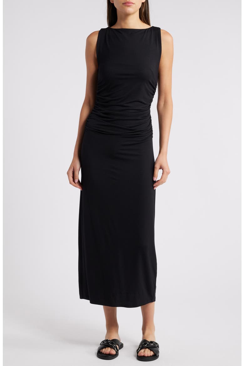Luca Sleeveless Stretch Dress, Main, color, BLACK