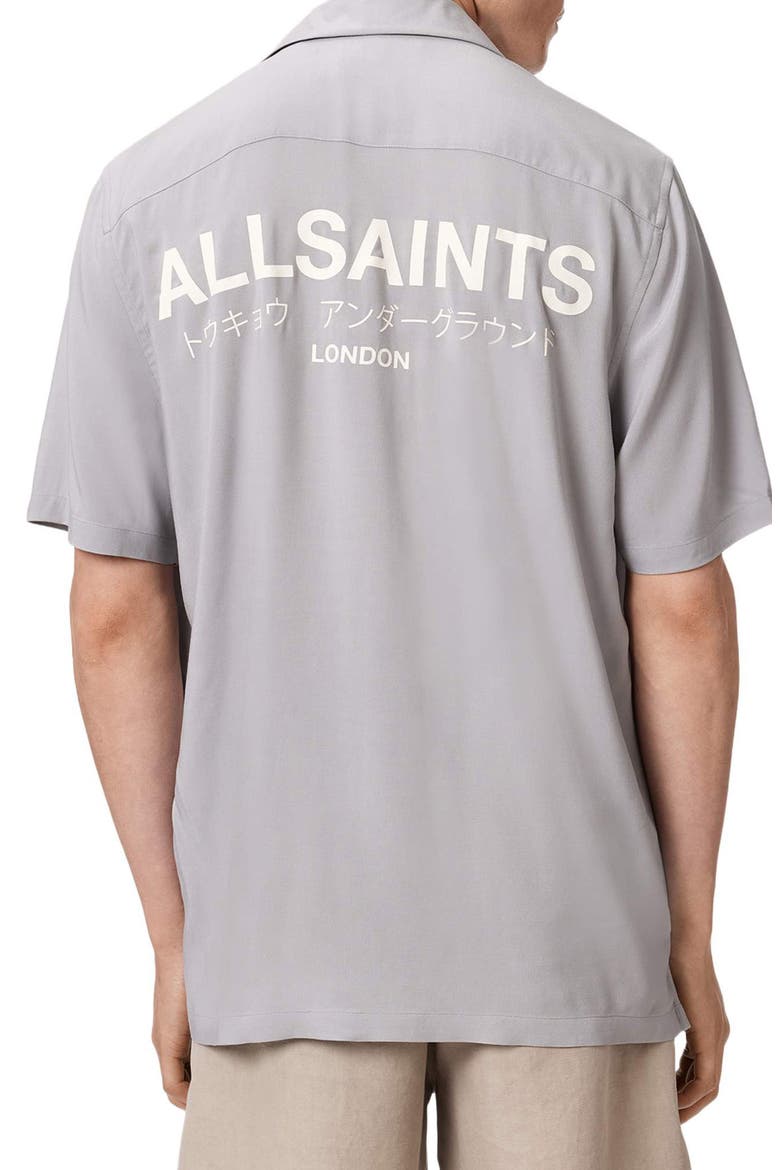Underground Logo Graphic Camp Shirt, Alternate, color, CLOUDED GREY