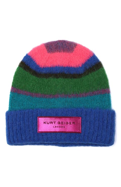 Stripe Fuzzy Beanie