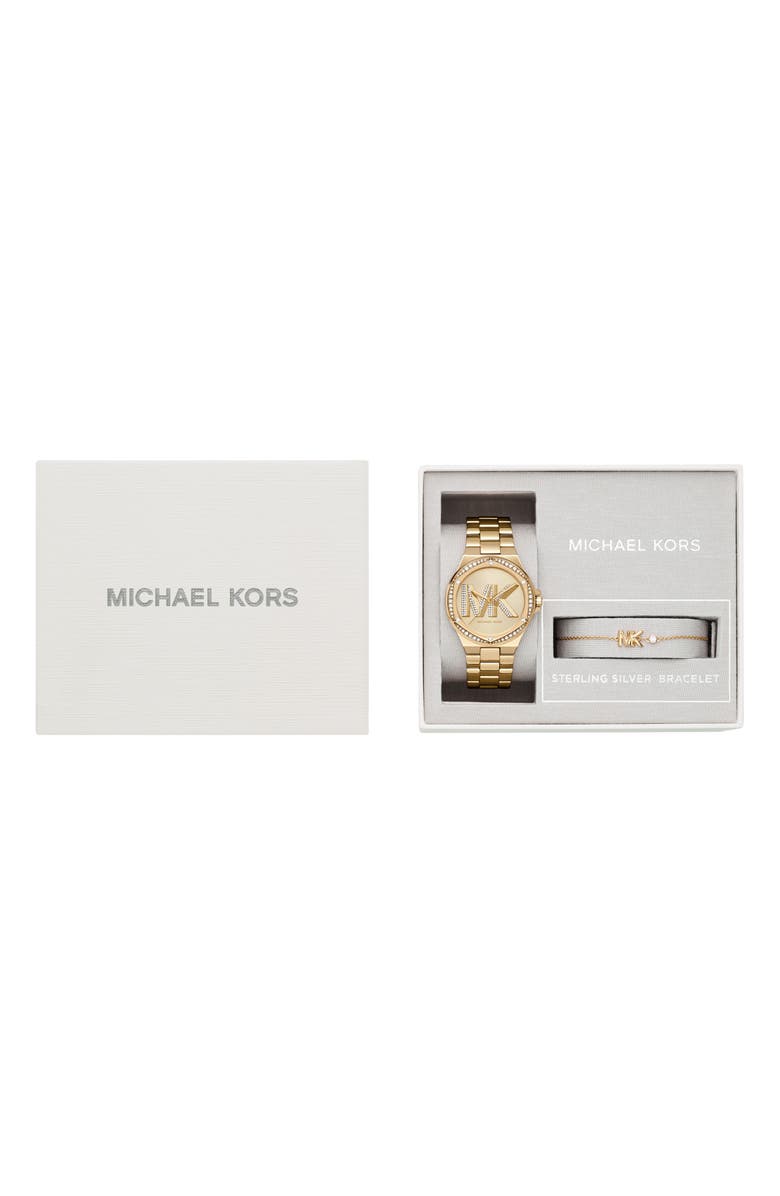 Michael Kors Lennox 3-Hand Bracelet Watch & Bracelet Set, 37mm, Alternate, color, 