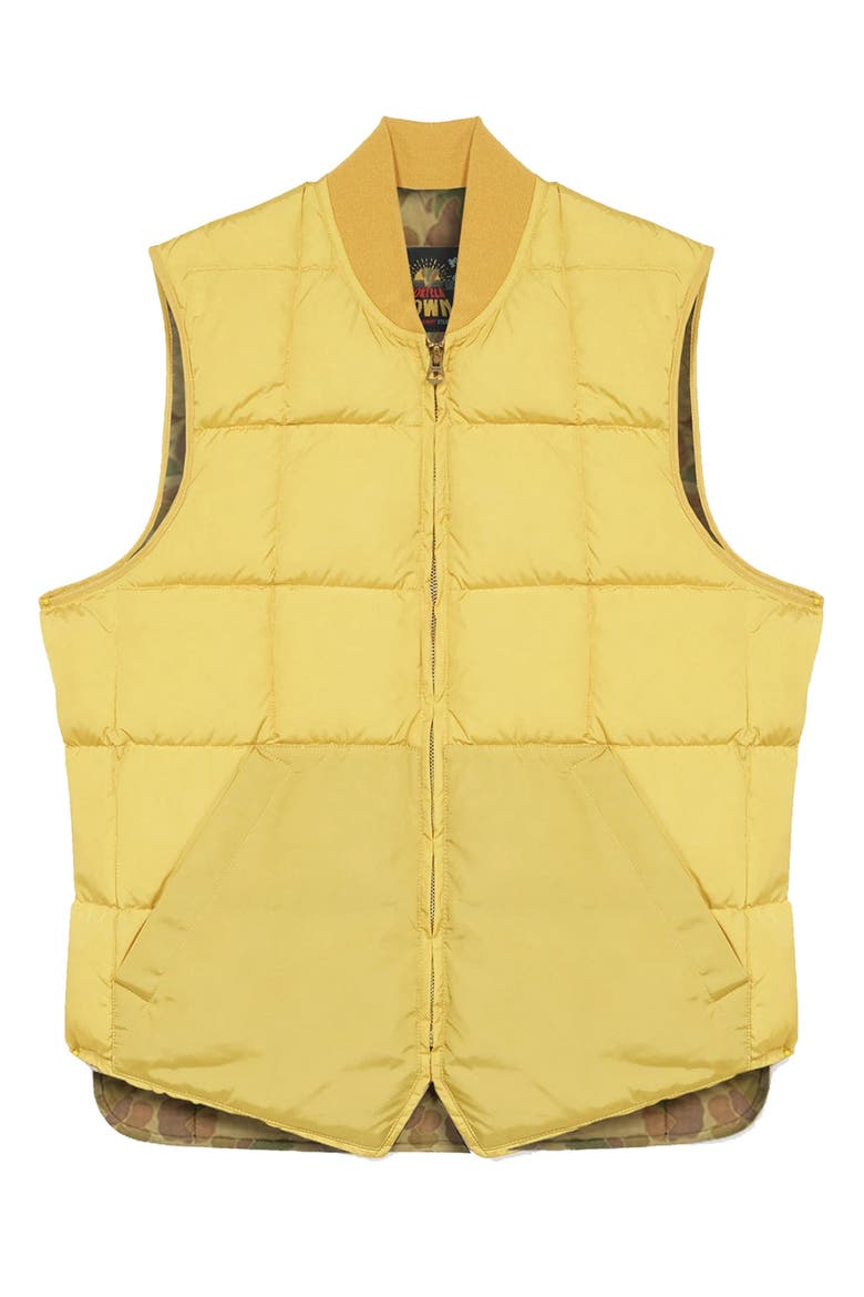 Nylon Vest2 with Camouflage Lining, Main, color, YELLOW
