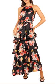 Petal & Pup Sarona Floral Belted Maxi Dress