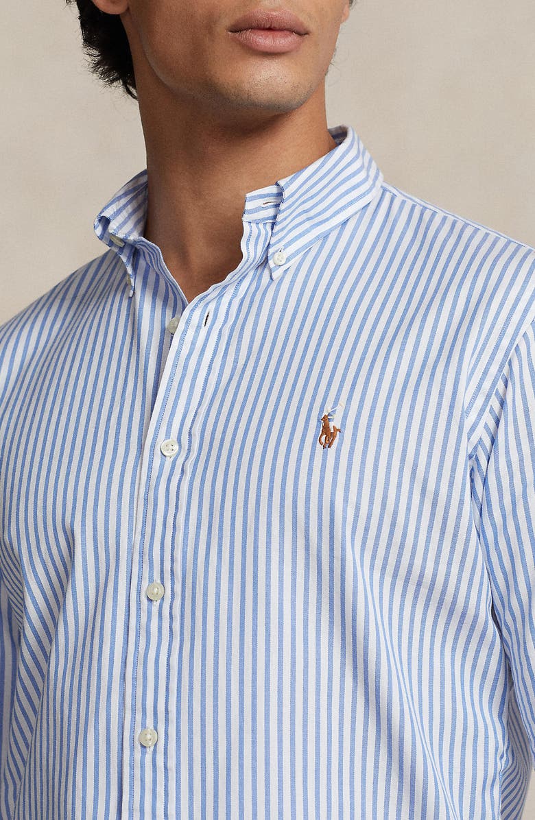 Polo Ralph Lauren Stripe Stretch Cotton Oxford Button-Down Shirt, Alternate, color, 