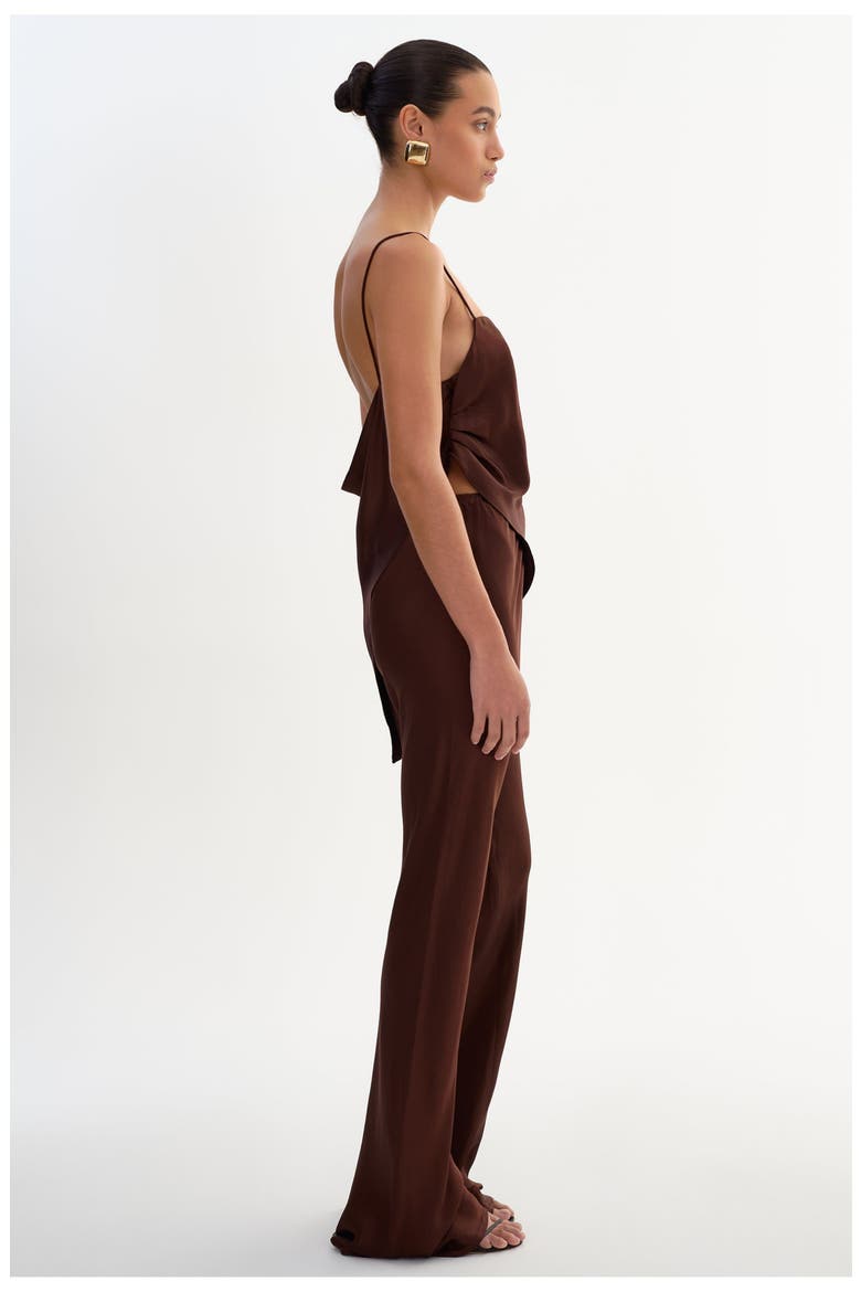 Emile | Pull-on Satin Pants, Alternate, color, Brown